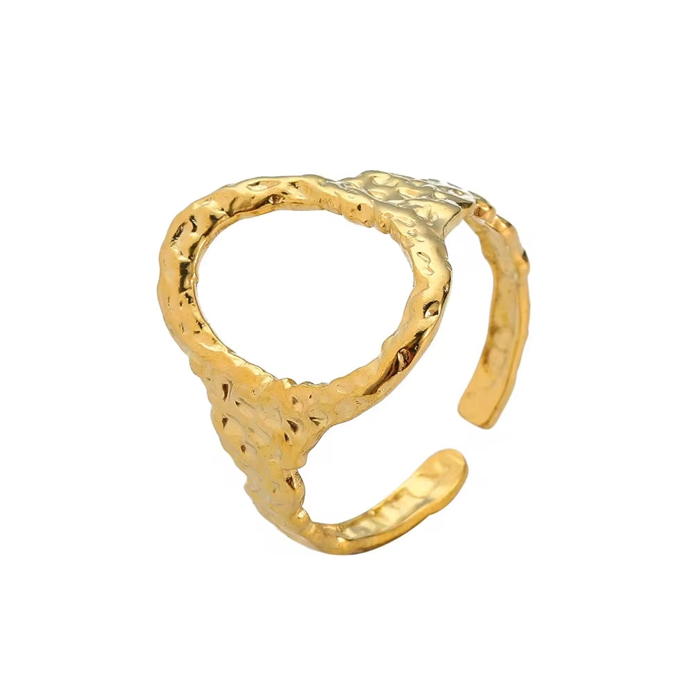 Bague texturée design martelé