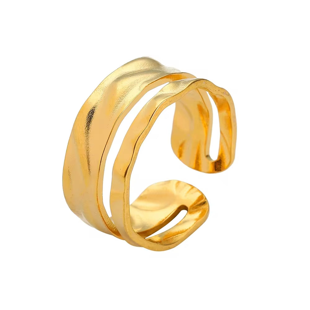 Bague Ondulée Dorée