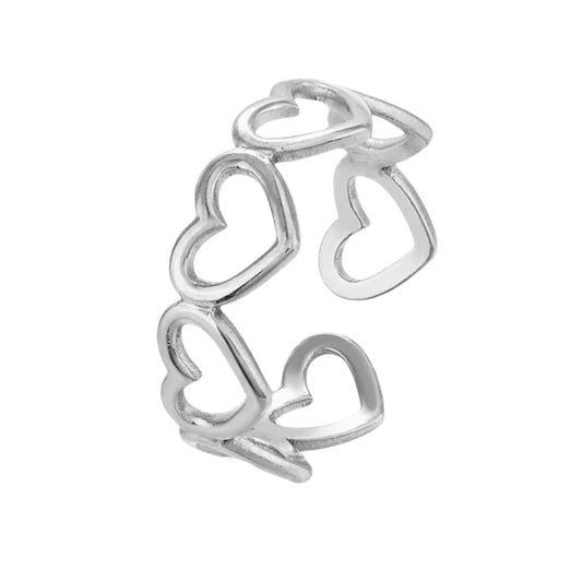 Bague ajourée cœurs