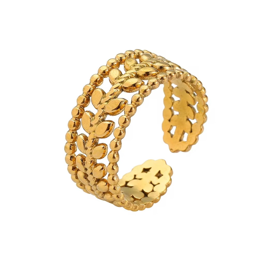 Bague Feuillage Perlé